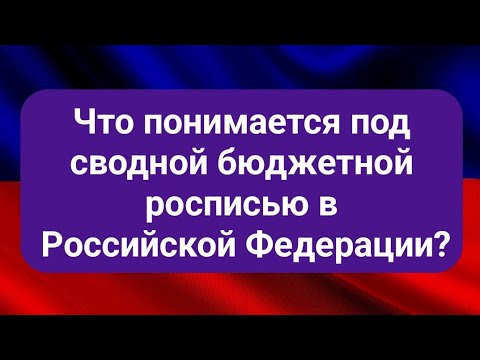 Что понимается под сводной бюджетной росписью в Российской Федерации?