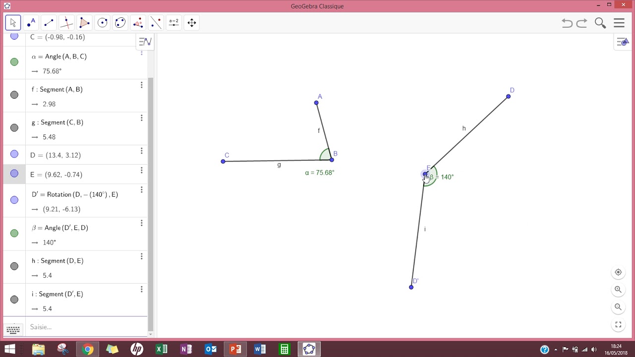 Geogebra Leçon 8 - Les angles par Jean-Luc DELBANI
