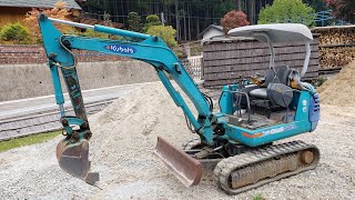 KUBOTA K-025 ミニユンボ ミニショベル 始動動画 奈良