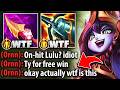 The enemy Ornn thought I was trolling with On-Hit Lulu top... and then I destroyed him