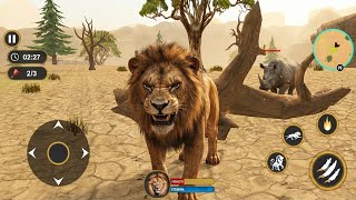🦁 Lion King Jungle Survival – Rhino Attack & Wild Animal Hunting Gameplay 🔥 screenshot 3