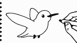 رسم طيور سهل  الطائر الطنان  رسم سهل | رسم سهل للمبتدئين | تعليم الرسم
