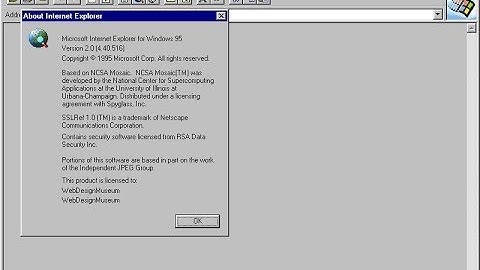 Internet Explorer 2.0 in 1995
