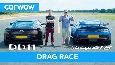 Aston Martin Vantage GT8 vs DB11 - DRAG RACE, ROLLING RACE & BRAKE TEST | Mat vs Shmee pt 3/4