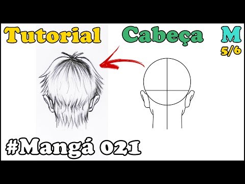 Como Desenhar Cabeça Masculina de Costa Mangá 021 - How to Draw