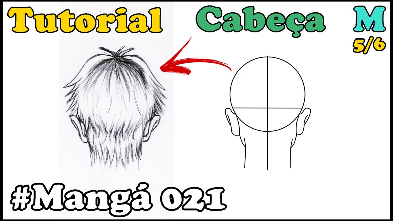 Como Desenhar Cabeça Masculina de Costa Mangá 021 - How to Draw