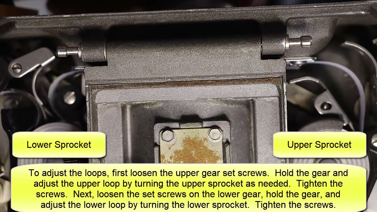 Bell and Howell 16mm projector's proper sprocket timing after new worm gear installed.