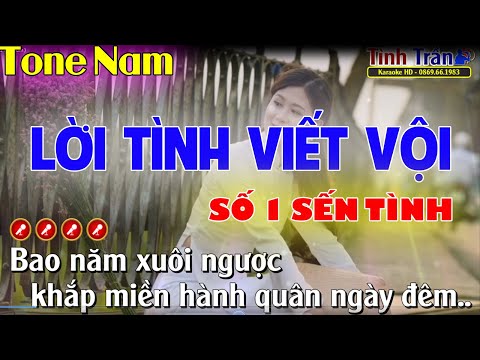Lời Tình Viết Vội Karaoke Nhạc Sống Tone Nam - Tình Trần organ