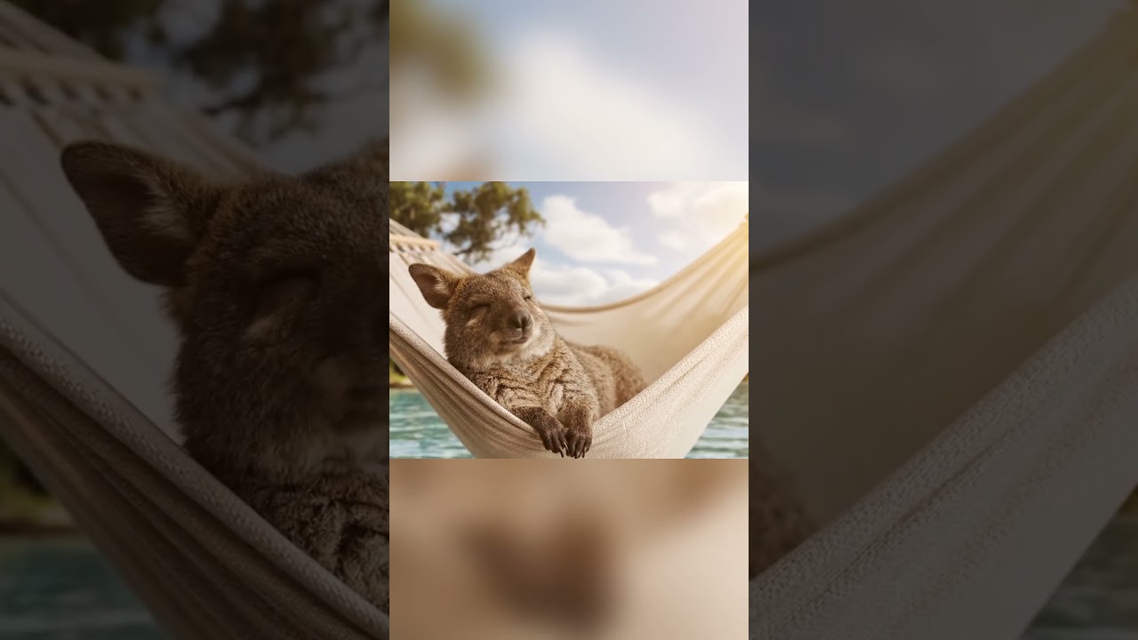 Cutest Animal Ever Relaxing on a Water Hammock 🐾💦☀️