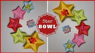 Easy Origami - Origami Flower Star Bowl Tutorial | DIY Origami Star Dish | Party Decor