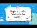 Deploy Static Website to Azure and Enable Azure CDN