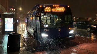 ⁴ᴷ 2018 XDE40 NEW FLYER NUMBER #9500 ON THE Q59 Route Bound to WilliamsBurg Plaza