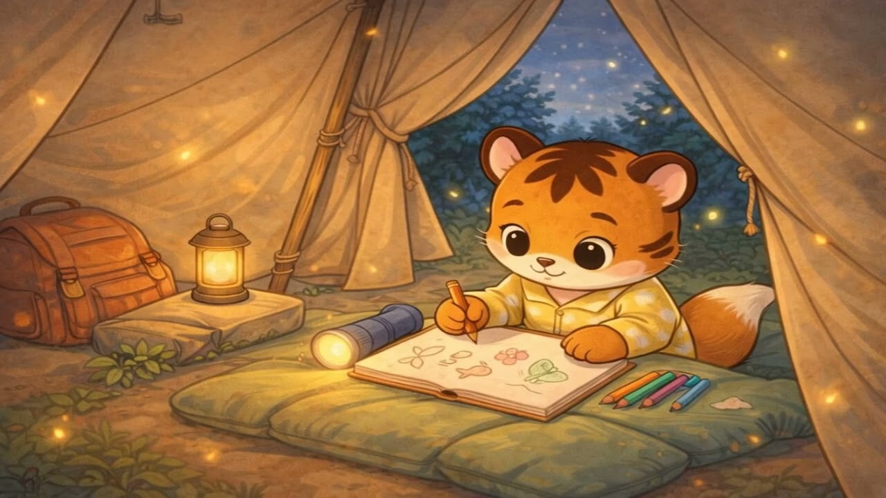 Calm Cat Sketching LoFi Beats 🐾⛺️ | Relaxing Chill Music for Kids by BrightTales LoFi Kids