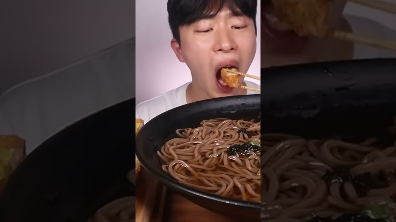 ❄️COLD BUCKWHEAT NOODLES & CHEESE PORK CUTLET MUKBANG | CRUNCH + SLURP ASMR 