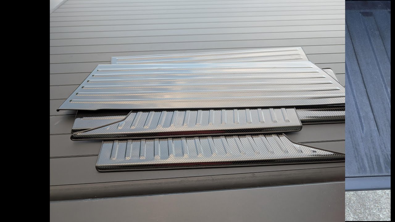 BestEvMod Rear Bumper Tailgate Protector Cover  Carbon Fiber Print