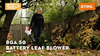STIHL BGA 50 Cordless Leaf Blower | Battery Powered Leaf Blower | STIHL AK System | STIHL GB