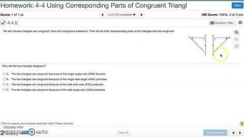 Geometry 4-4 Using Corresponding Parts of Congruent Triangles MathXL