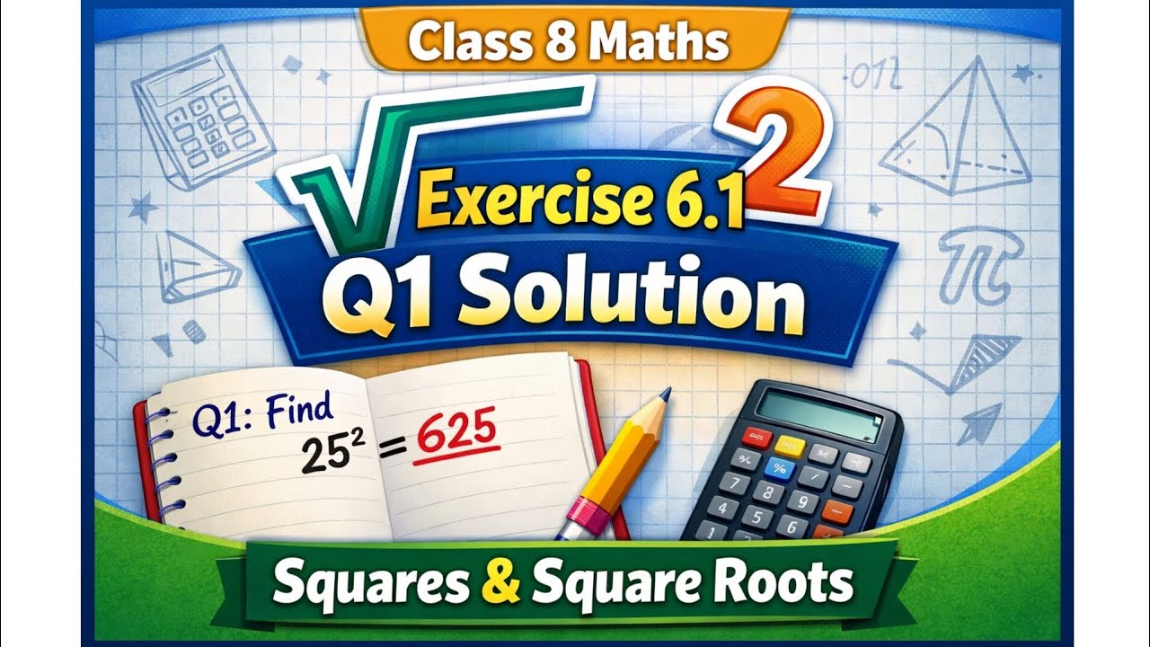 Class 8 Maths | Squares & Square Roots | Exercise 6.1 | Q1 Solution