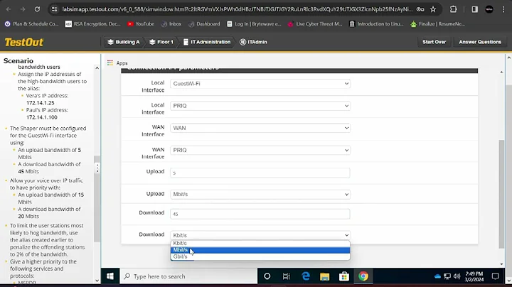 5.1.10 Configure QoS : TestOut