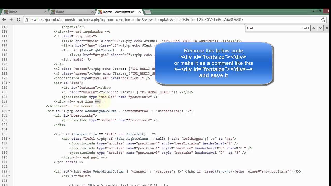 how-to-remove-font-size-option-from-beez3-joomla-template-youtube