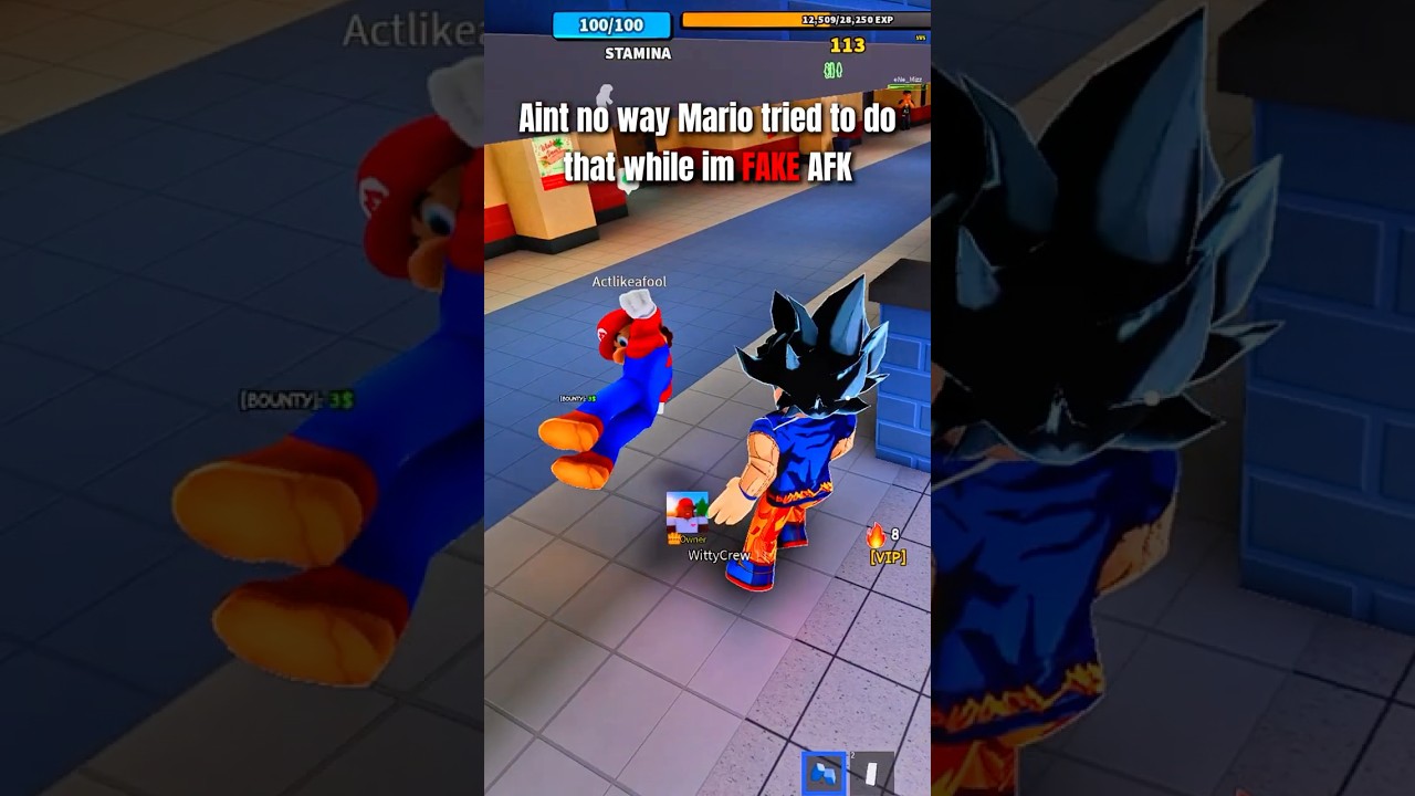 Бро пытался ударить меня, пока я поддельно сижу в АФК, изображая Гоку🙏😭 