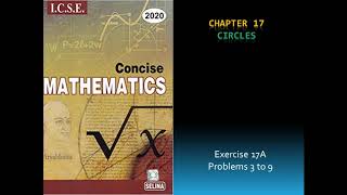 Circles Exercise 17A Problems 3 to 9