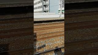 堀田駅で、３５００系による準急佐屋行と２２００系特急列車の追い越しの瞬間映像　２０２４年２月２４日撮影