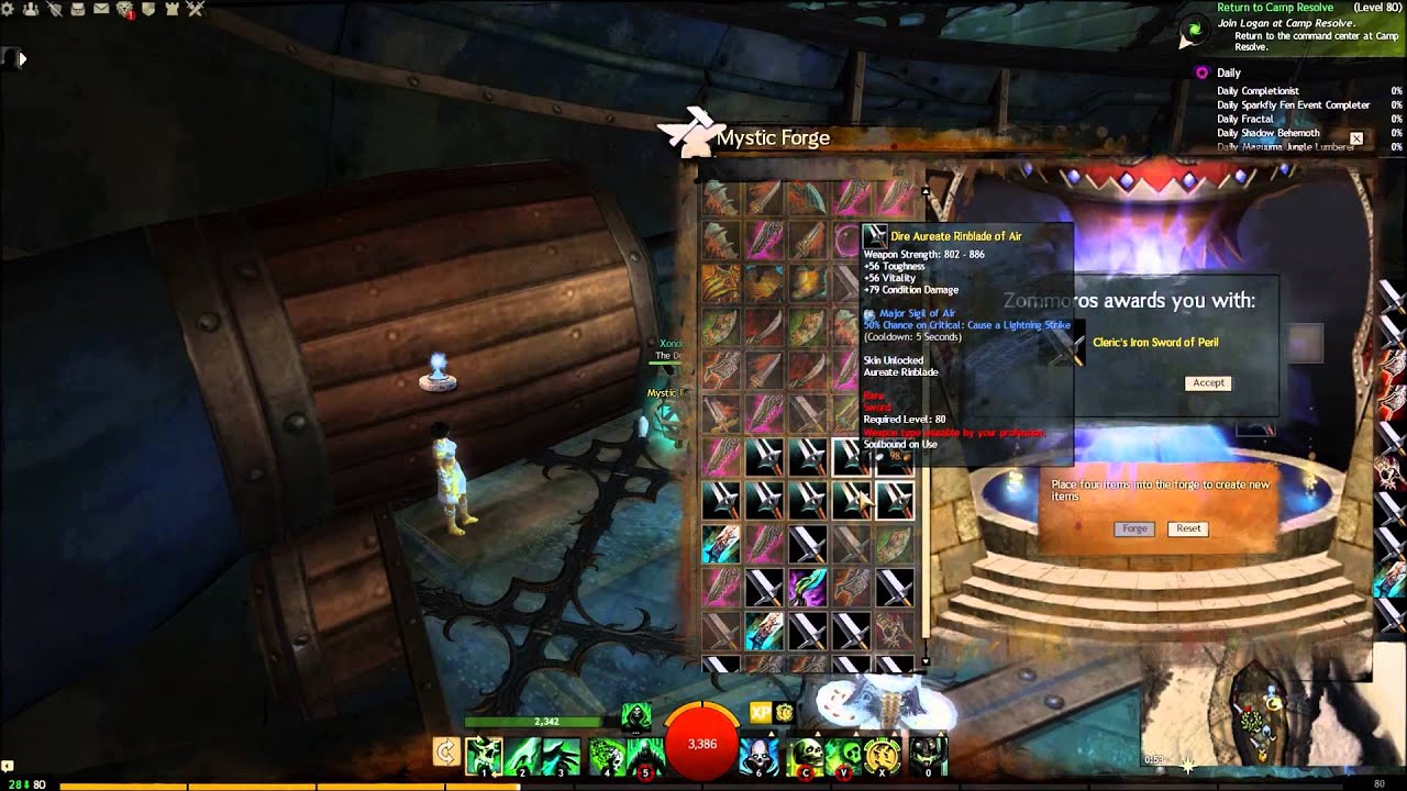 Guild Wars 2 Throwing 1000 rare Swords into the Mystic for Zap. YouTube