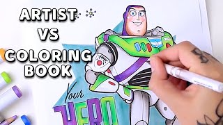 Professional Artist Colors a CHILDRENS Coloring Book - Buzz Lightyear