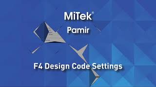 MiTek PAMIR SA - F4 Design code settings