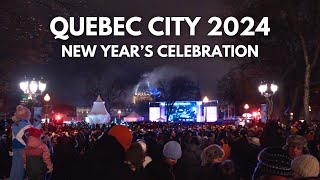 New Year's 2024 Quebec City Walking Tour & Fireworks | Celebration 4K HDR