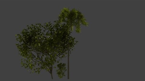 Blender 2.6x Tropical Terrain - 02 - Bush, regular tree