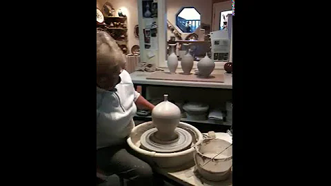 Holly McKeen at the potters wheel
