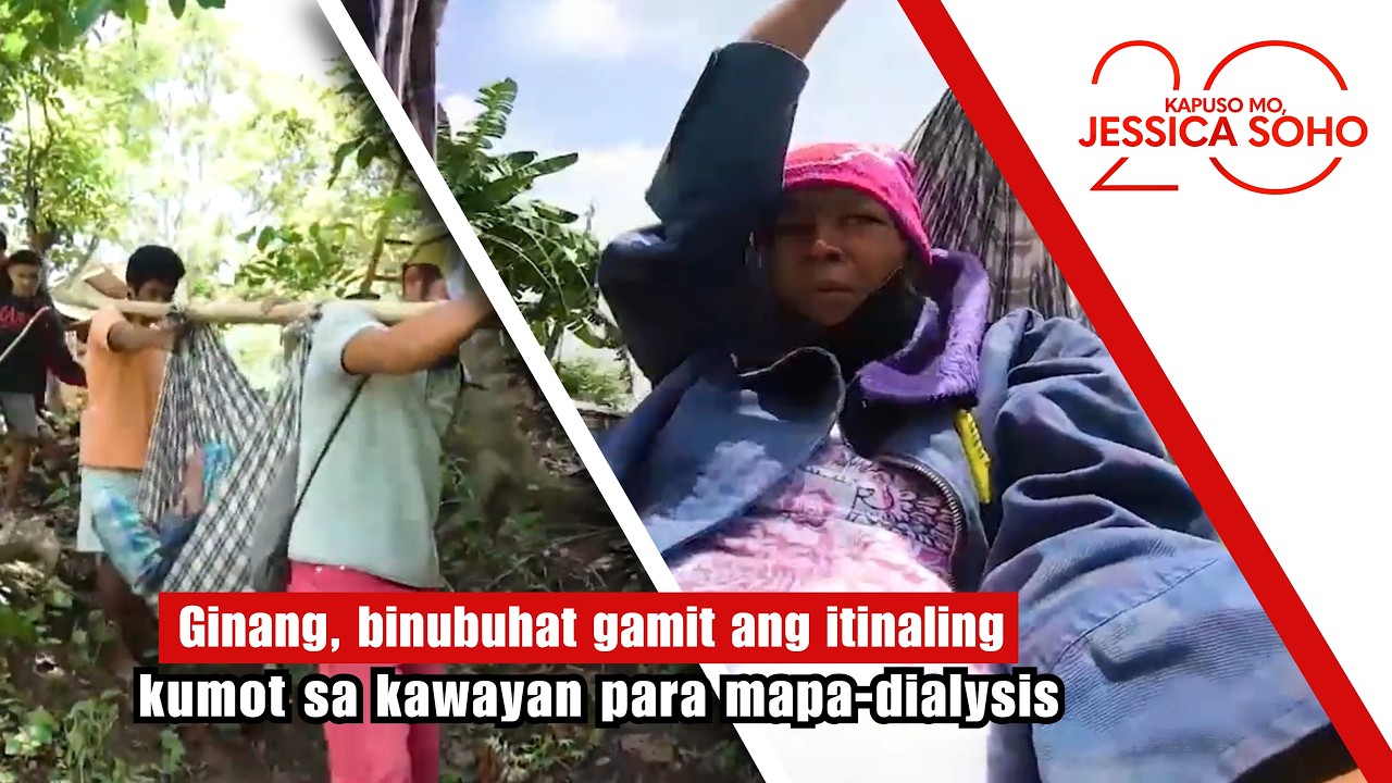 Ginang, binubuhat gamit ang itinaling kumot sa kawayan para mapa-dialysis | Kapuso Mo, Jessica Soho