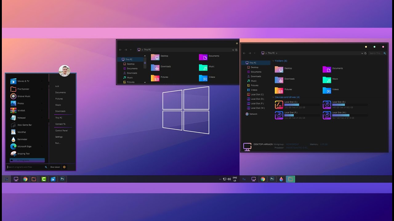 Windows 11 Modern Theme For Windows 10 1903ver 2009 Youtube