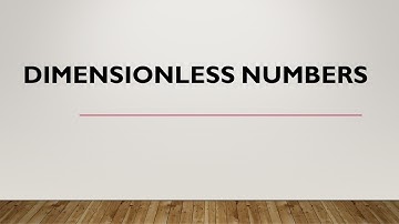 Dimensionless Numbers