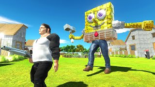 SPONGEBOB Destroys the Neighborhood - Animal Revolt Battle Simulator