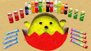 Baby Chick in the Hole and Orbeez, Coca Cola Light, Fanta, Chupa Chups and Different Mentos