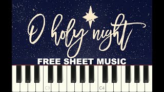 O HOLY NIGHT / MINUIT CHRETIENS EASY Piano Tutorial with Free Sheet Music (pdf)