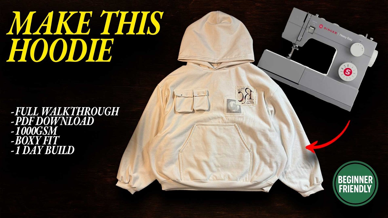 The Easiest Boxy Hoodie Tutorial (Make Your First Hoodie Today)