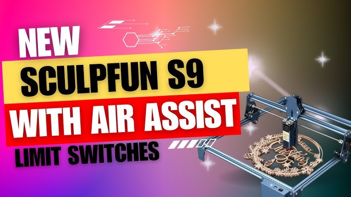 SCULPFUN SCULPFUN S9 Air Assist Nozzle Kit with Air Pump Version High Speed  Air Assist Full Metal Structure Perfectly Fits SCULPFUN S6 PROS9 Lasers  Easy to Install Upgraded Engraving and Cutting 