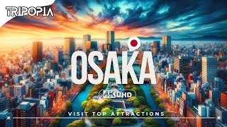 Osaka Streets 4K Drone Tour: Top Attractions and City Views