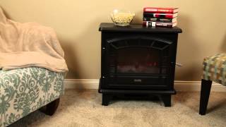 This electric stove provides warmth and decor for any room.