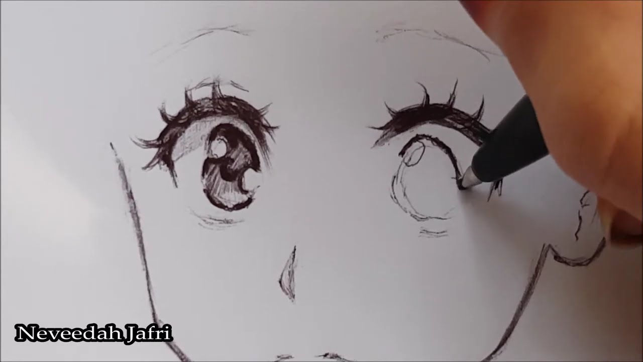 how to draw an anime manga girl only with a pen