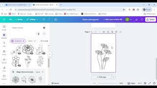 Making flower coloring book in Canva! screenshot 5