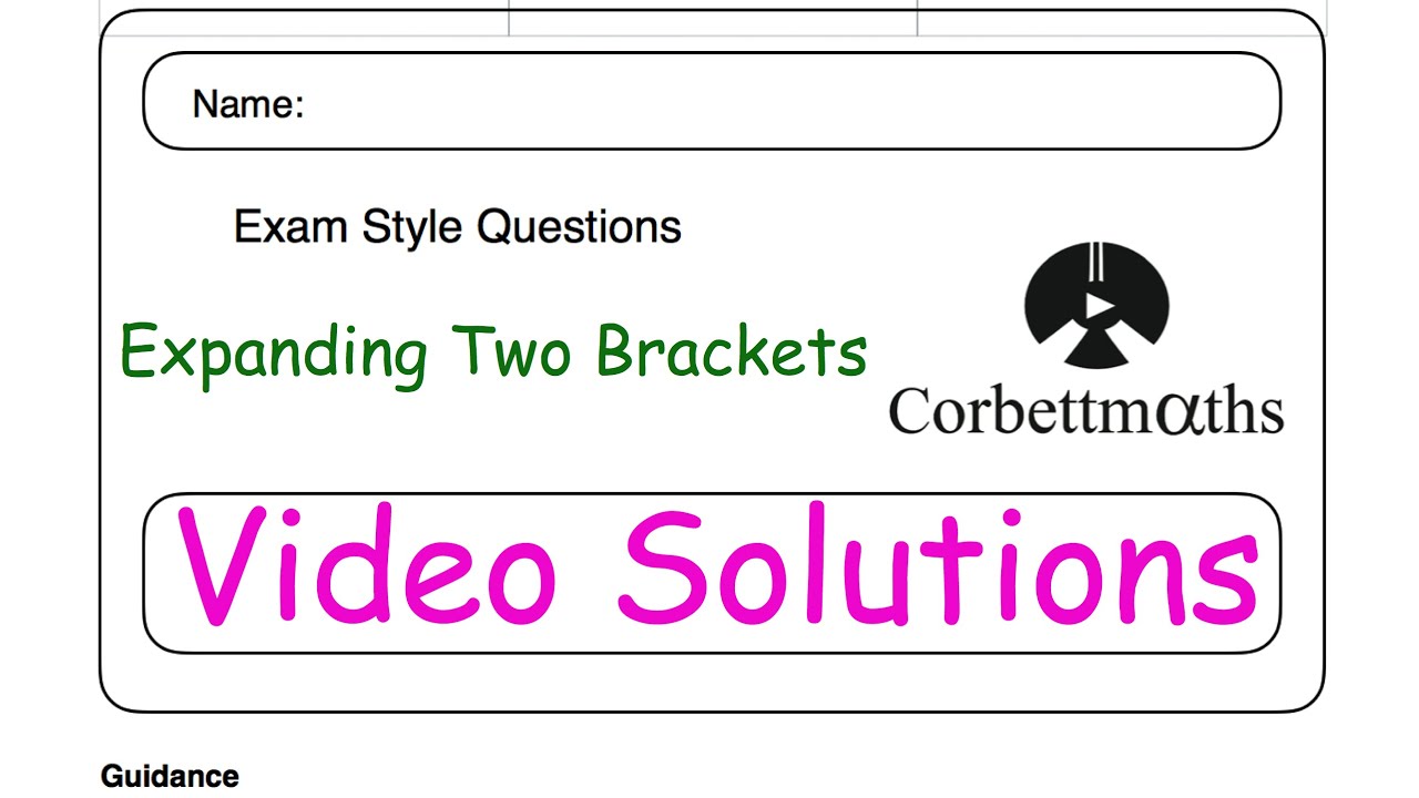 Expanding Two Brackets Answers Corbettmaths YouTube