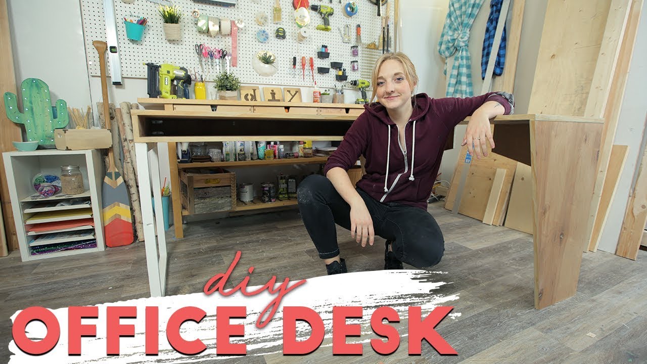 Diy L Shape Desk Made From 1 Sheet Of Plywood Youtube