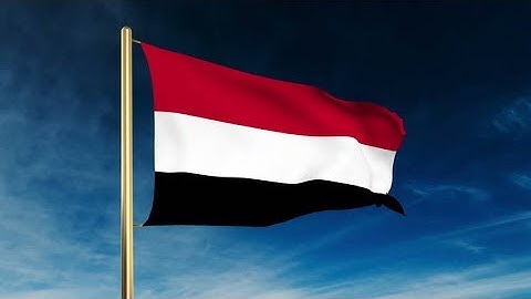 4K Yemen flag slider style. Waving in the win with cloud background animation Stock video