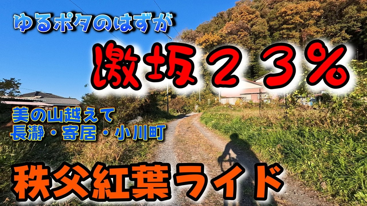 美の山公園の東側って激坂なのね。ぐるっと秩父をめぐって紅葉ライドに行ってきました。