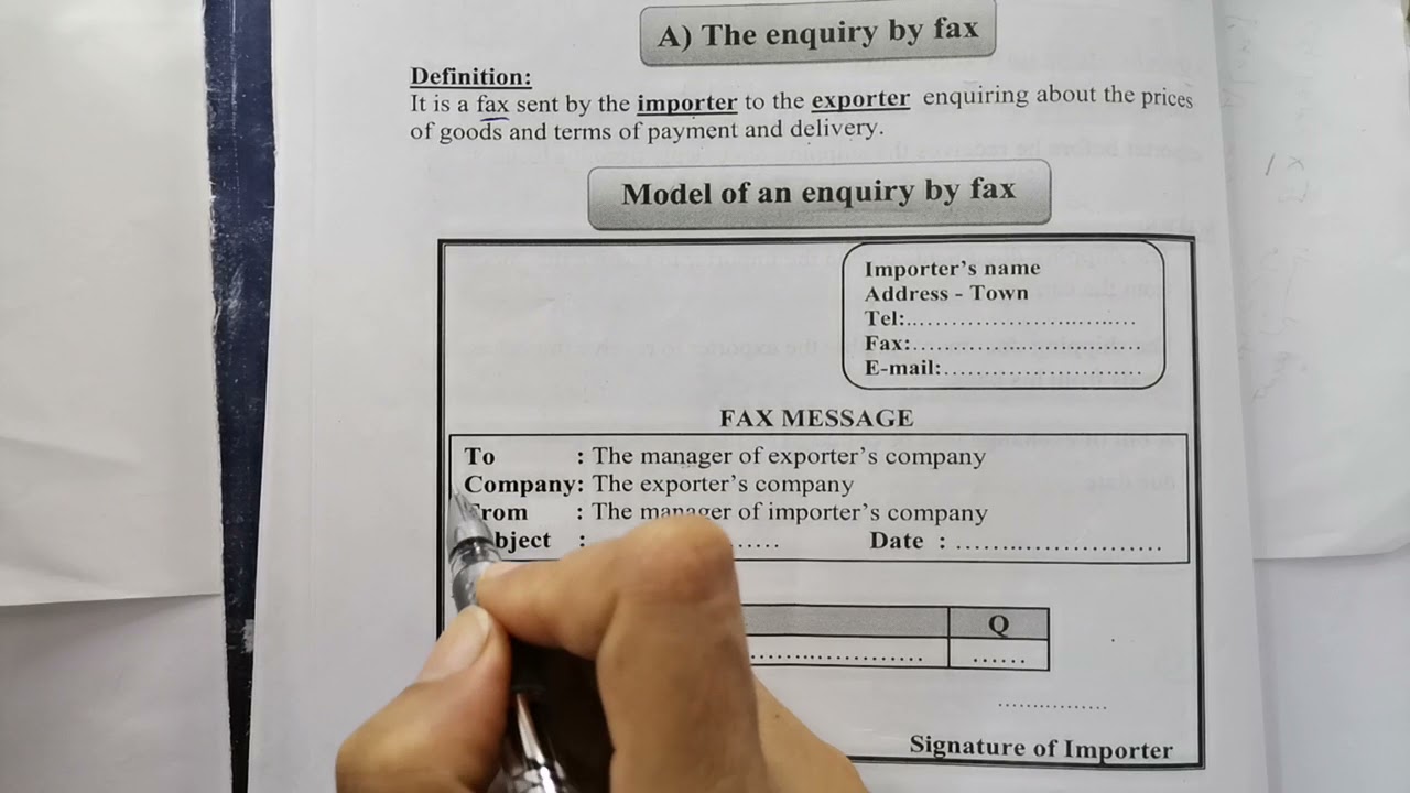 شرح بزنس-الصف الثاني التجاري والفندقي-المراسلات التجارية